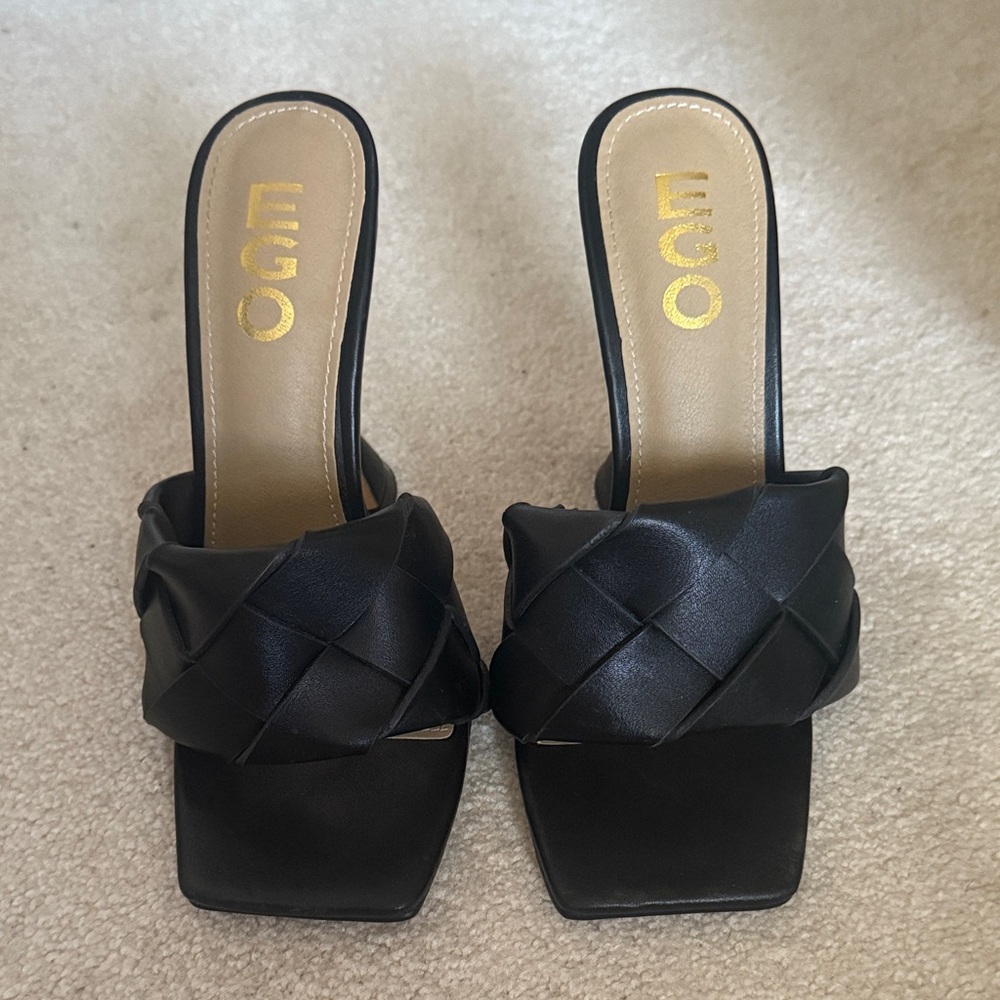 EGO Black Woven Mules